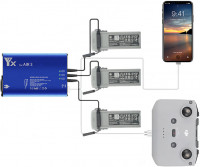 Зарядное устройство для 3 аккумуляторов DJI Air 3, пульта и мобильного устройства (YX) Зарядное устройство для 3 аккумуляторов DJI Air 3, пульта и мобильного устройства (YX)