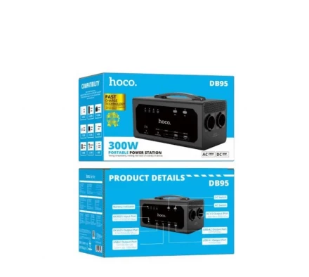 Портативная электростанция HOCO DB95 — 25600 мА·ч / 327 Вт·ч, 300 Вт, быстрая зарядка, Power Bank для дома и путешествий