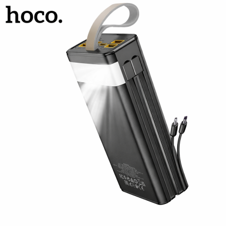 Power Bank HOCO DB58 30000mAh с встроенными кабелями, быстрая зарядка 22.5W