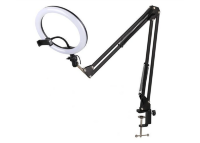 Кольцевая лампа 26см с кронштейном для стола