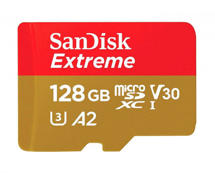 Карта памяти 128Gb SanDisk Extreme microSDXC Class 10 UHS-I U3 V30