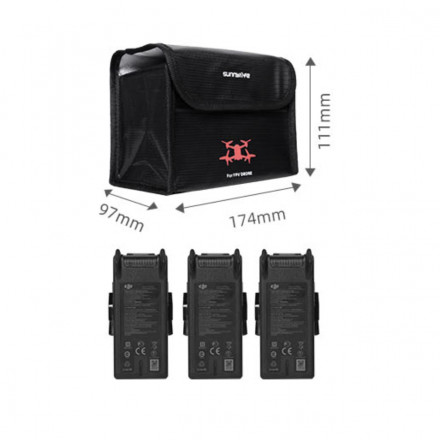 Огнеупорный чехол для трёх аккумуляторов DJI FPV (SunnyLife)