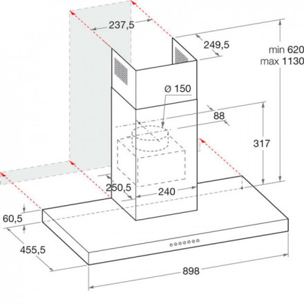 ВЫТЯЖКА HOTPOINT-ARISTON HHBS 9.8F LT X