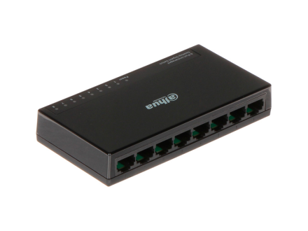 Коммутатор Dahua DH-PFS3008-8GT — 8×Gigabit Ethernet, неуправляемый сетевой switch для офиса и видеонаблюдения