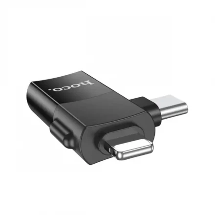 Двойной адаптер Hoco UA17 (Lightning, Type-c)