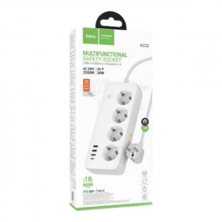 Удлинитель Hoco AC22