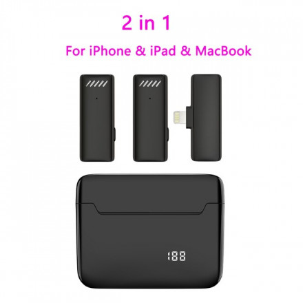 Двойной беспроводной петличный микрофон с дисплеем и зарядным футляром S13