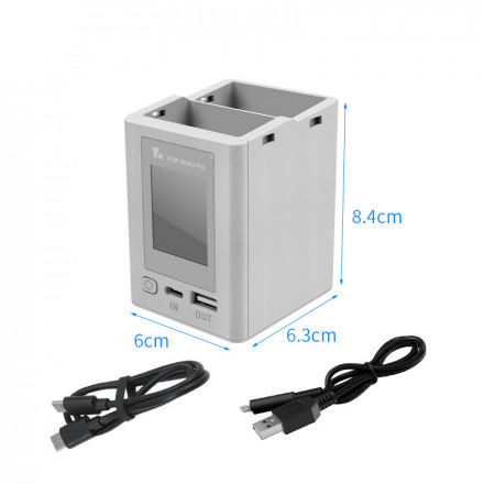 Хаб для зарядки аккумуляторов DJI Mini 3 / Mini 3 Pro / Mini 4 Pro (LCD дисплей) (YX)
