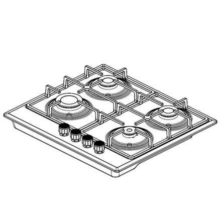 Газовая варочная панель Hausler M 640 BTF Inox