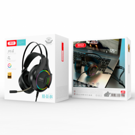 Игровые наушники XO GE-04 с микрофоном и LED RGB подсветкой