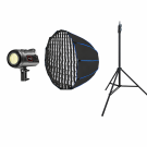 Набор студийного света MW400S 100W + октобокс 70 см с сотами + усиленная стойка