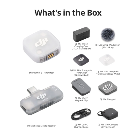 Беспроводная микрофонная система DJI Mic Mini 2 (1 TX + 1 Mobile RX + Charging Case)