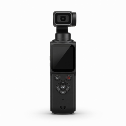 Ручная 4K Ultra HD камера — 64 Мп, 2-осевая стабилизация, сенсорный экран 1.7" и автоматическое отслеживание