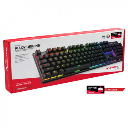 КЛАВИАТУРА ИГРОВАЯ HYPERX ALLOY ORIGINS MECHANICAL (HX-KB6RDX-RU)