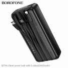 Power Bank 20 000 mAh Borofone BJ79A Clever – внешний аккумулятор с LCD-дисплеем и встроенными кабелями USB-C/Lightning