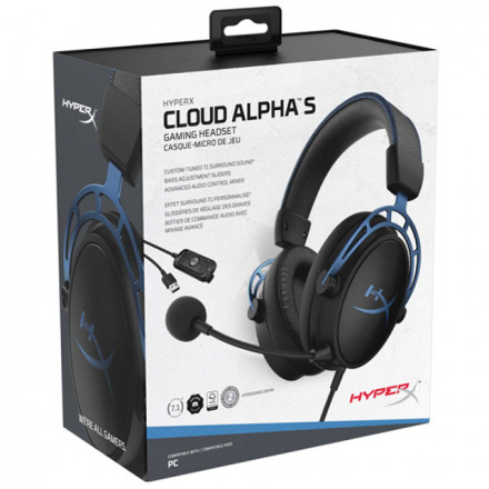 ИГРОВАЯ ГАРНИТУРА HYPERX CLOUD ALPHA S HX-HSCAS-BL/WW (BLACK)