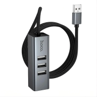 USB-Hub 4-в-1 Hoco HB1D (USB-A на 3×USB-A + RJ45 Ethernet, 1м)