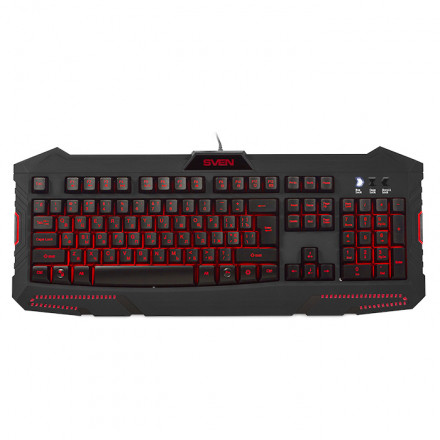 Клавиатура SVEN Challenge 9100 игровая черно-красная