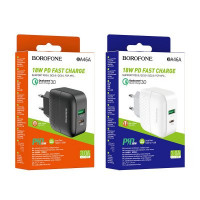 Зарядное устройство Borofone BA46A 18W 3.0A Type-C/USB  Зарядное устройство Borofone BA46A 18W 3.0A Type-C/USB